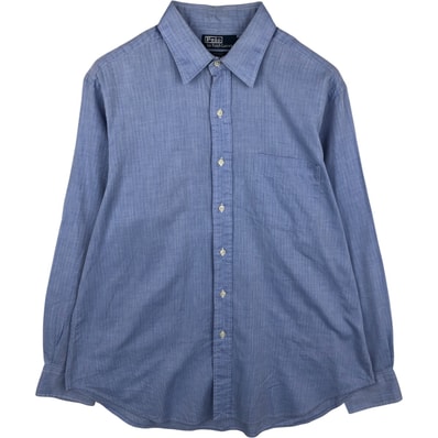 古着 ラルフローレン Ralph Lauren POLO by Ralph Lauren ANDREW ヘリンボーン 長袖 コットンシャツ メンズXL相当/eaa615241