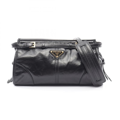 プラダ PRADA ボニー スモール ショルダーバッグ ショルダーバッグ バッグ レザー レディース ブラック系 カーフレザー 【中古】