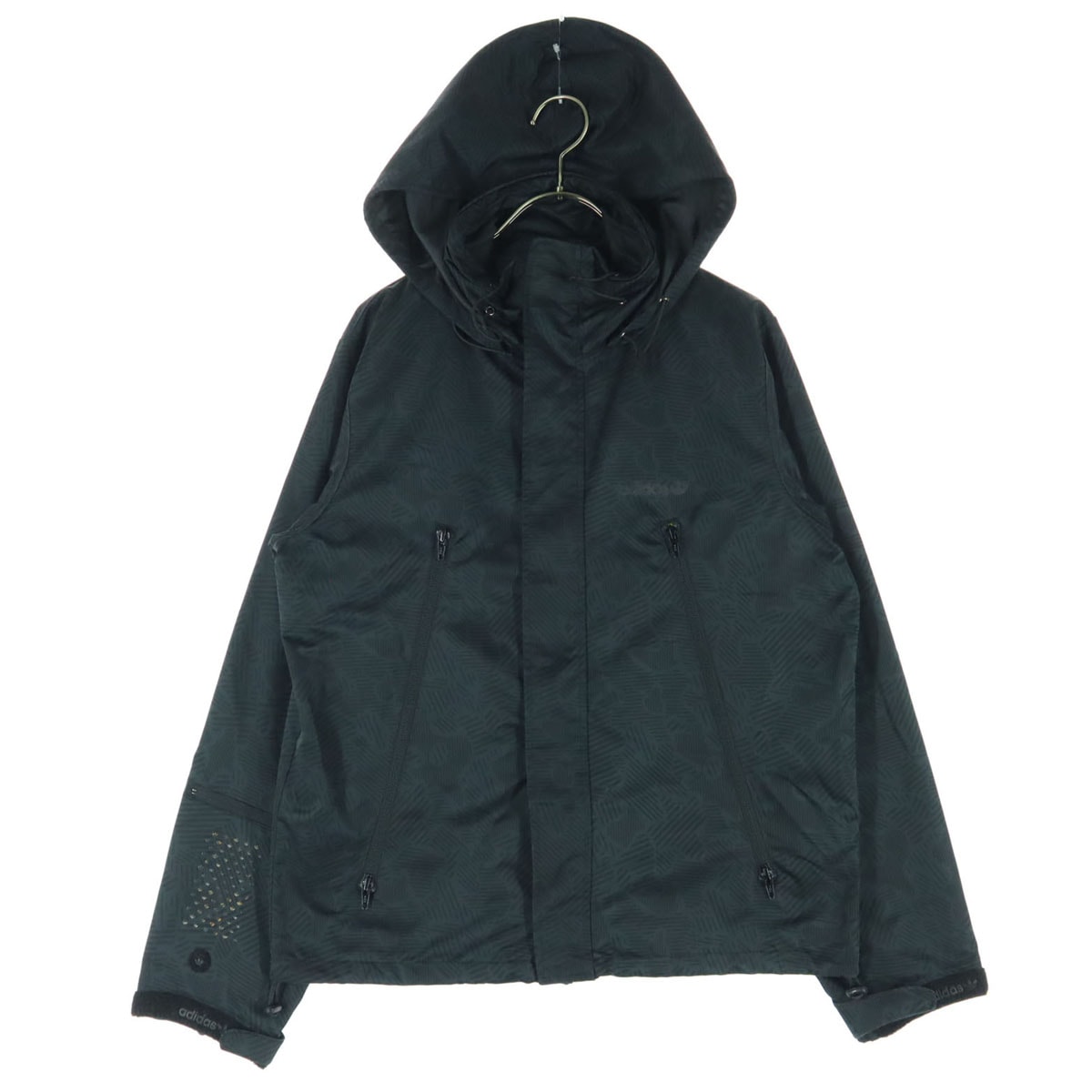 adidas アディダス 総柄 長袖 ジップジャケット XS ブラック フーディー