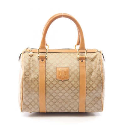 セリーヌ CELINE マカダム トートバッグ バッグ PVCコーティングキャンバス レザー レディース ベージュ系 【中古】