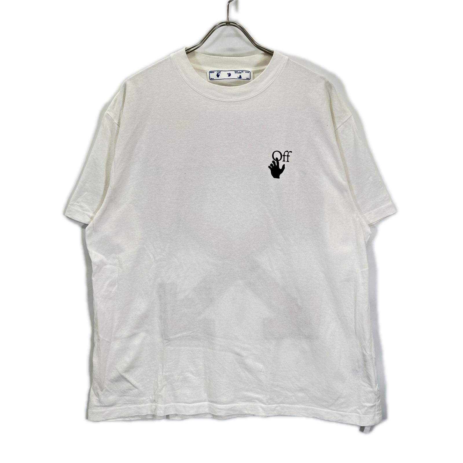 オフホワイト OMMA038R21JER002 ホワイト マーカーバックアローロゴプリント Tシャツ XS