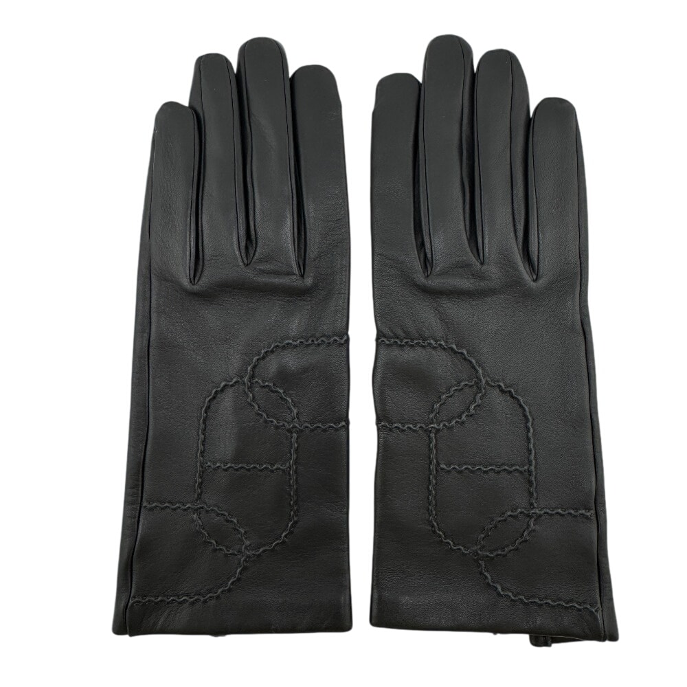 エルメス HERMES 手袋 グローブ ソルド品 ブラック