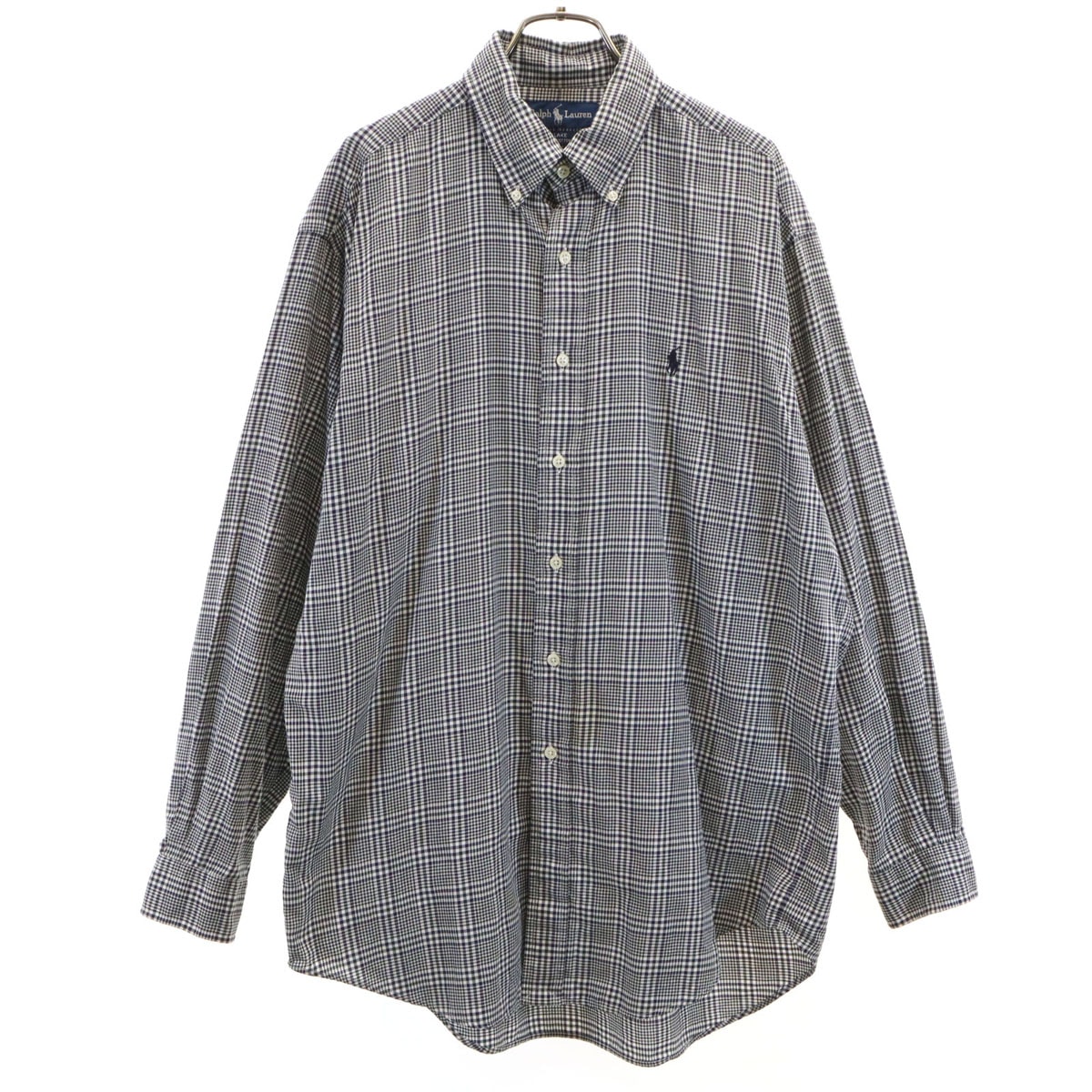 RALPH LAUREN ラルフローレン チェック柄 長袖 ボタンダウンシャツ M ネイビー BLAKE