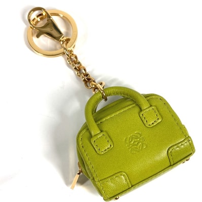 ロエベ LOEWE アマソナ型 アナグラム ロゴ チャーム バッグチャーム キーホルダー キーホルダー レザー グリーン