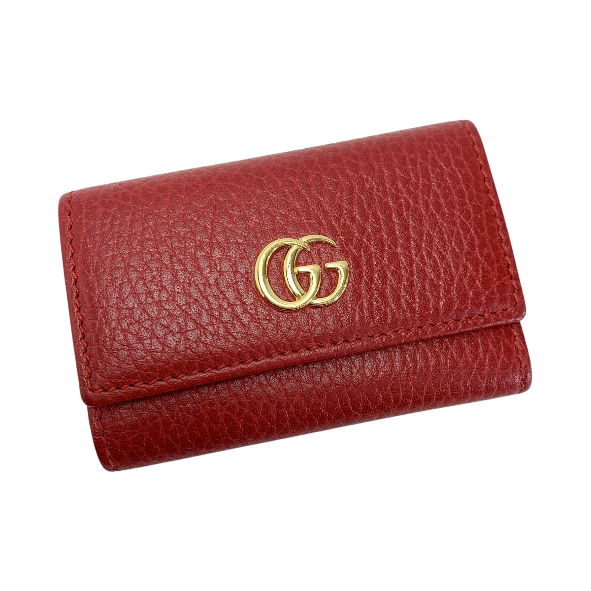 ☆☆GUCCI グッチ プチマーモント レザー 456118 レッド キーケース キーホルダー