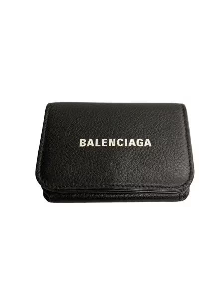 BALENCIAGA Cash Mini Wallet Grained Calfskin "Black"