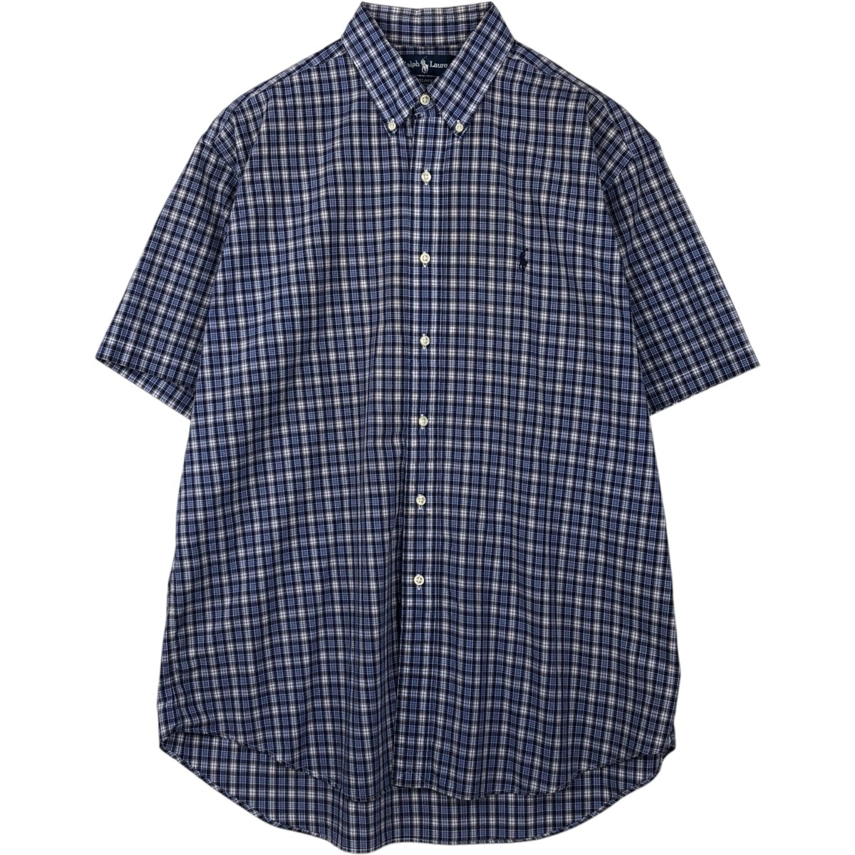 古着 ラルフローレン Ralph Lauren BLAKE 半袖 ボタンダウン チェックシャツ L メンズL相当/eaa643913