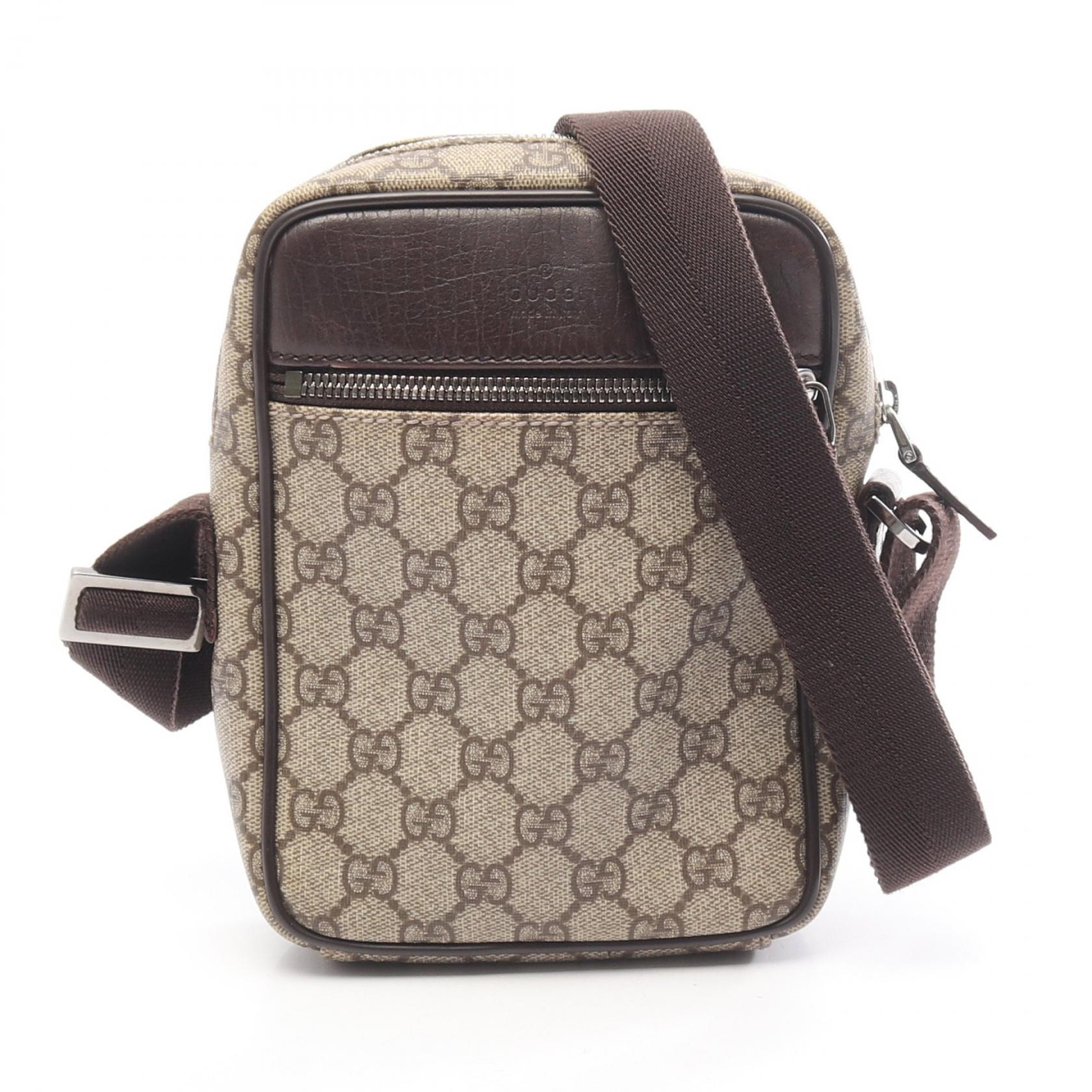 グッチ GUCCI GGスプリーム ショルダーバッグ バッグ PVCコーティングキャンバス レザー レディース ベージュ系 / ブラウン系 101680 【中古】