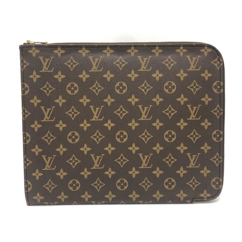 ルイヴィトン LOUIS VUITTON M53456 ポッシュ・ドキュマン カバン セカンドバッグ 書類ケース L字ファスナー クラッチバッグ ブラウン