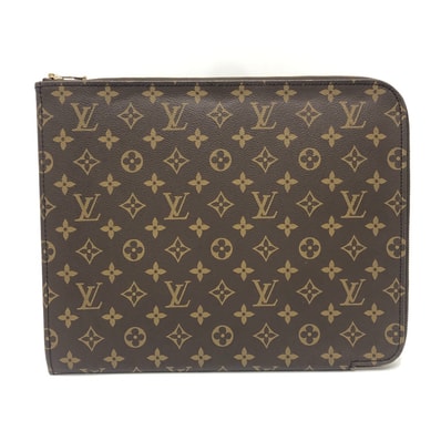 ルイヴィトン LOUIS VUITTON M53456 ポッシュ・ドキュマン カバン セカンドバッグ 書類ケース L字ファスナー クラッチバッグ ブラウン