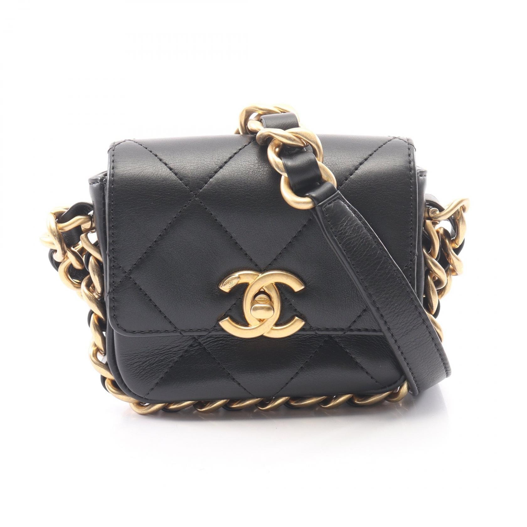 シャネル CHANEL マトラッセ チェーンアラウンド ショルダーバッグ バッグ ラムスキン(羊革) レディース ブラック系 AS2833 【中古】