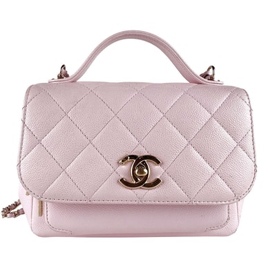 シャネル CHANEL ハンドバッグ ショルダーバッグ ビジネスアフィニティ キャビアスキンレザー ライトピンク ゴールド レディース【中古】 z9454