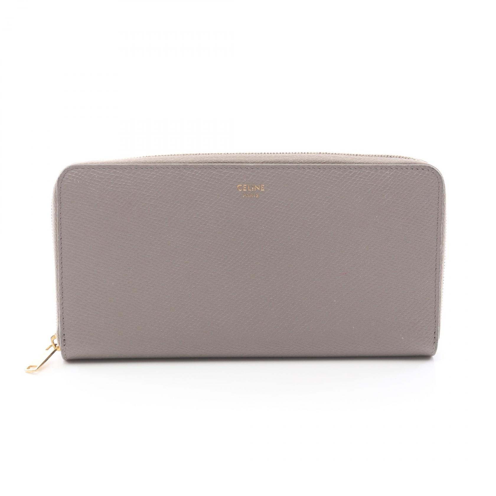 セリーヌ CELINE ラウンド長財布 財布 レザー レディース ベージュ系 【中古】