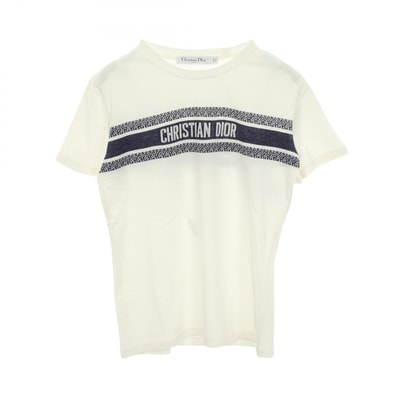 ディオール Dior シグネチャーバンド 半袖Tシャツ 衣料品 トップス コットン レディース ホワイト系 / ネイビー系 143T04A4043 【中古】