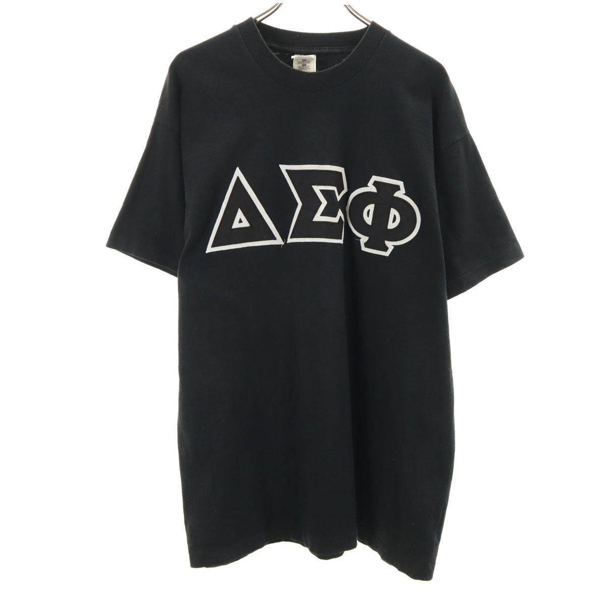 FRUIT OF THE LOOM フルーツオブザルーム デルタ シグマ ファイ 半袖 Tシャツ XL ブラック シングルステッチ