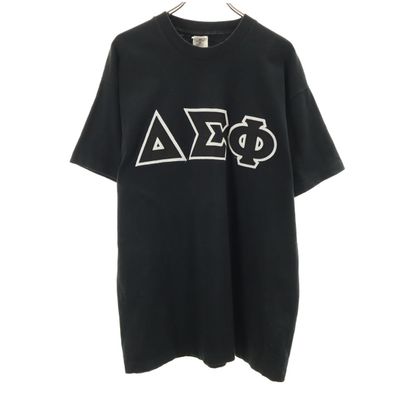 FRUIT OF THE LOOM フルーツオブザルーム デルタ シグマ ファイ 半袖 Tシャツ XL ブラック シングルステッチ