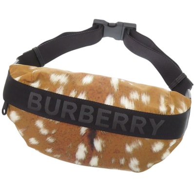 バーバリー Deer Print ナイロン レザー ブラウン