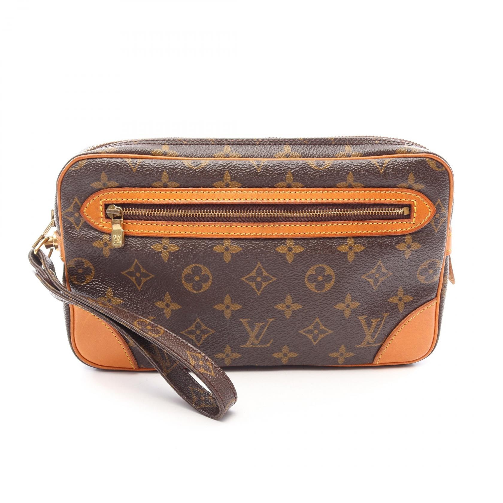 ルイ・ヴィトン LOUIS VUITTON マルリードラゴンヌ セカンドバッグ クラッチバッグ バッグ PVCコーティングキャンバス レザー モノグラム メンズ レディース ブラウン系 M51825 【中古】