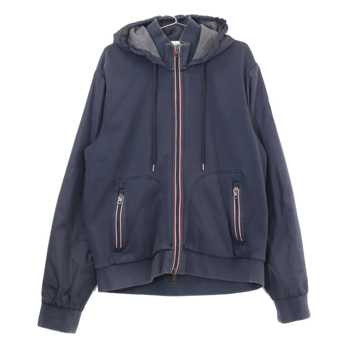 モンクレール 320918403300 MAGLIA CARDIGAN コットン/ナイロン切替 ジップアップ フーディジャケット XXL