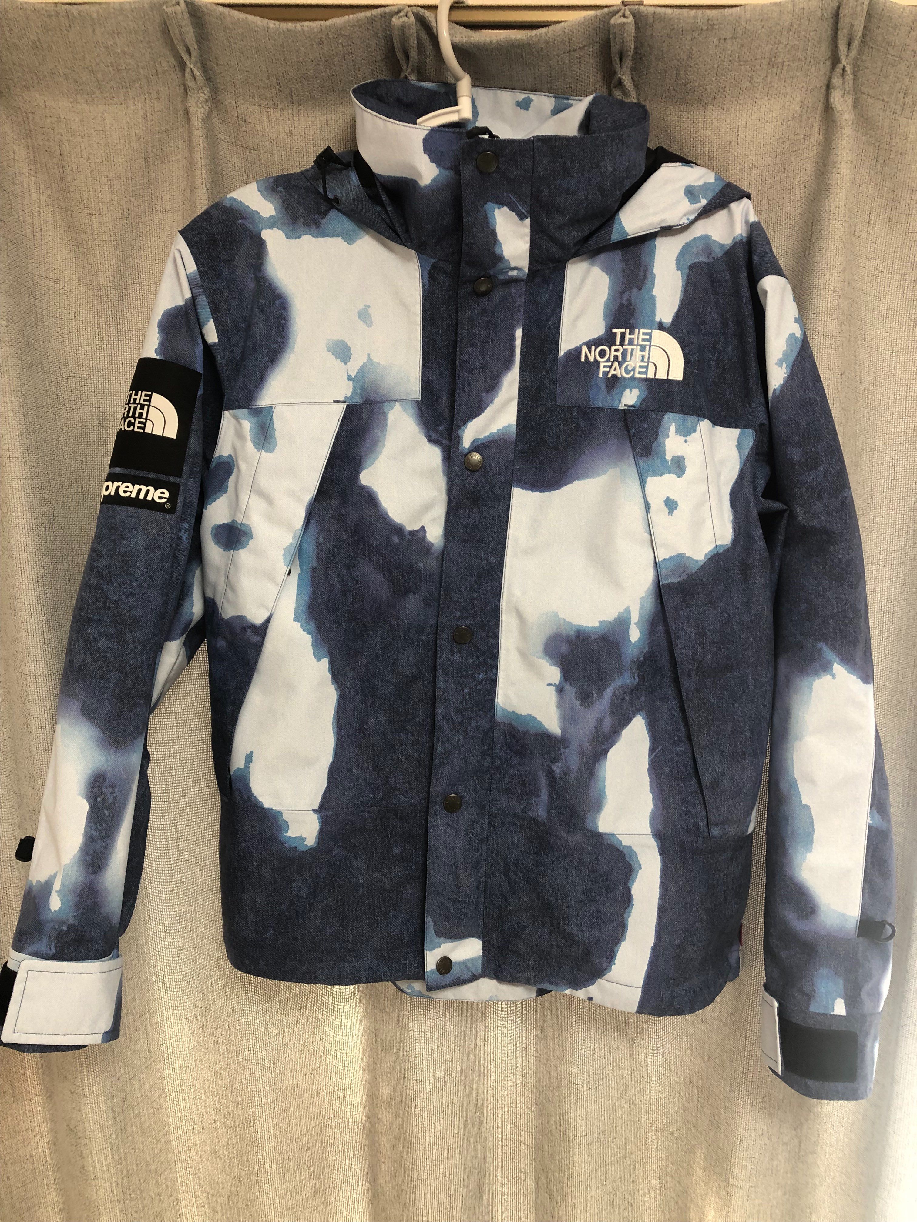 Supreme x The North Face Bleached Denim Print Mountain Jacket "Indigo"