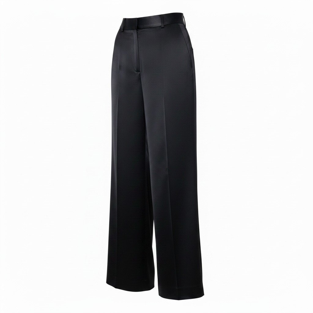 超美品 JIL SANDER ジルサンダー トラウザーパンツ ワイドパンツ とろみ素材 ワイドシルエット ブラック レーヨン スラックスパンツ A3-00417 【中古】
