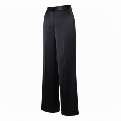 超美品 JIL SANDER ジルサンダー トラウザーパンツ ワイドパンツ とろみ素材 ワイドシルエット ブラック レーヨン スラックスパンツ A3-00417 【中古】