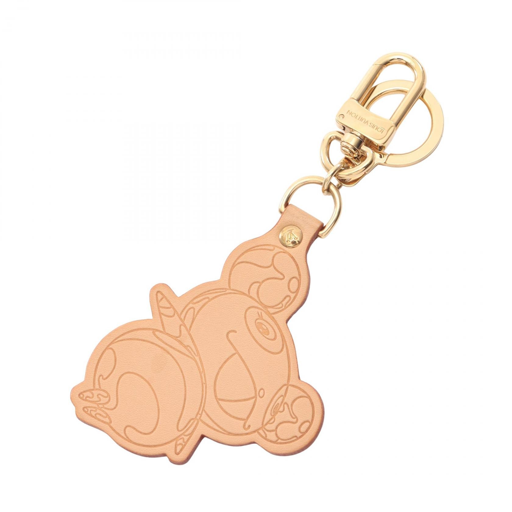 ルイ・ヴィトン LOUIS VUITTON LV × TM ポルトクレ パンダ チャーム アクセサリー レザー ベージュ レディース ベージュ系 M62637 【中古】