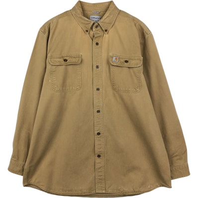 古着 カーハート Carhartt ORIGINAL FIT 長袖 ボタンダウン ワークシャツ メンズXL相当/eaa643495