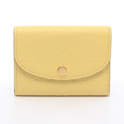 ルイ・ヴィトン LOUIS VUITTON ポルトモネ ロザリ 二つ折り財布 財布 レザー モノグラム・アンプラント ジョーヌ レディース イエロー系 M81974 【中古】