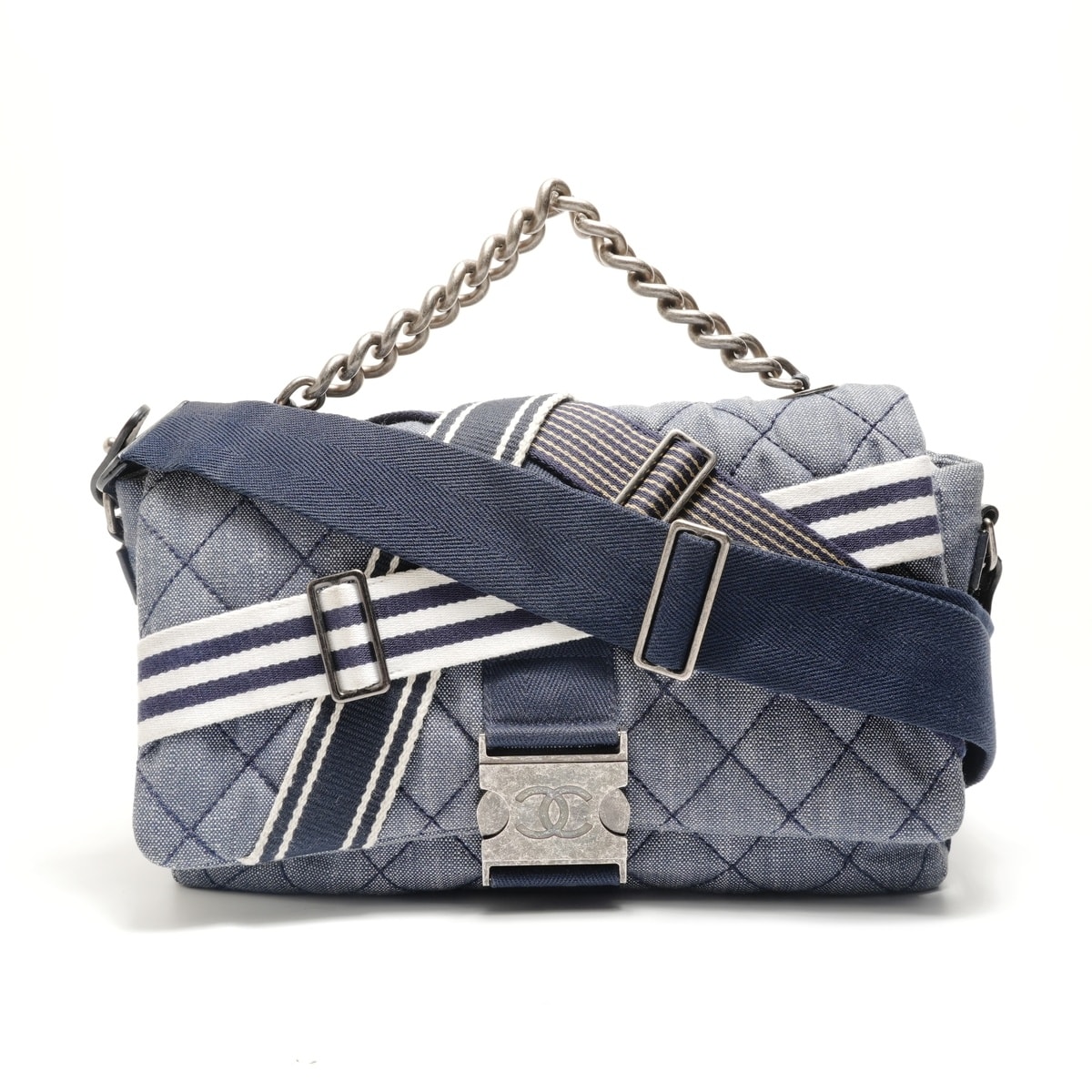 シャネル CHANEL 22番台 2016 デニム メッセンジャー SV金具 ショルダーバッグ【中古】
