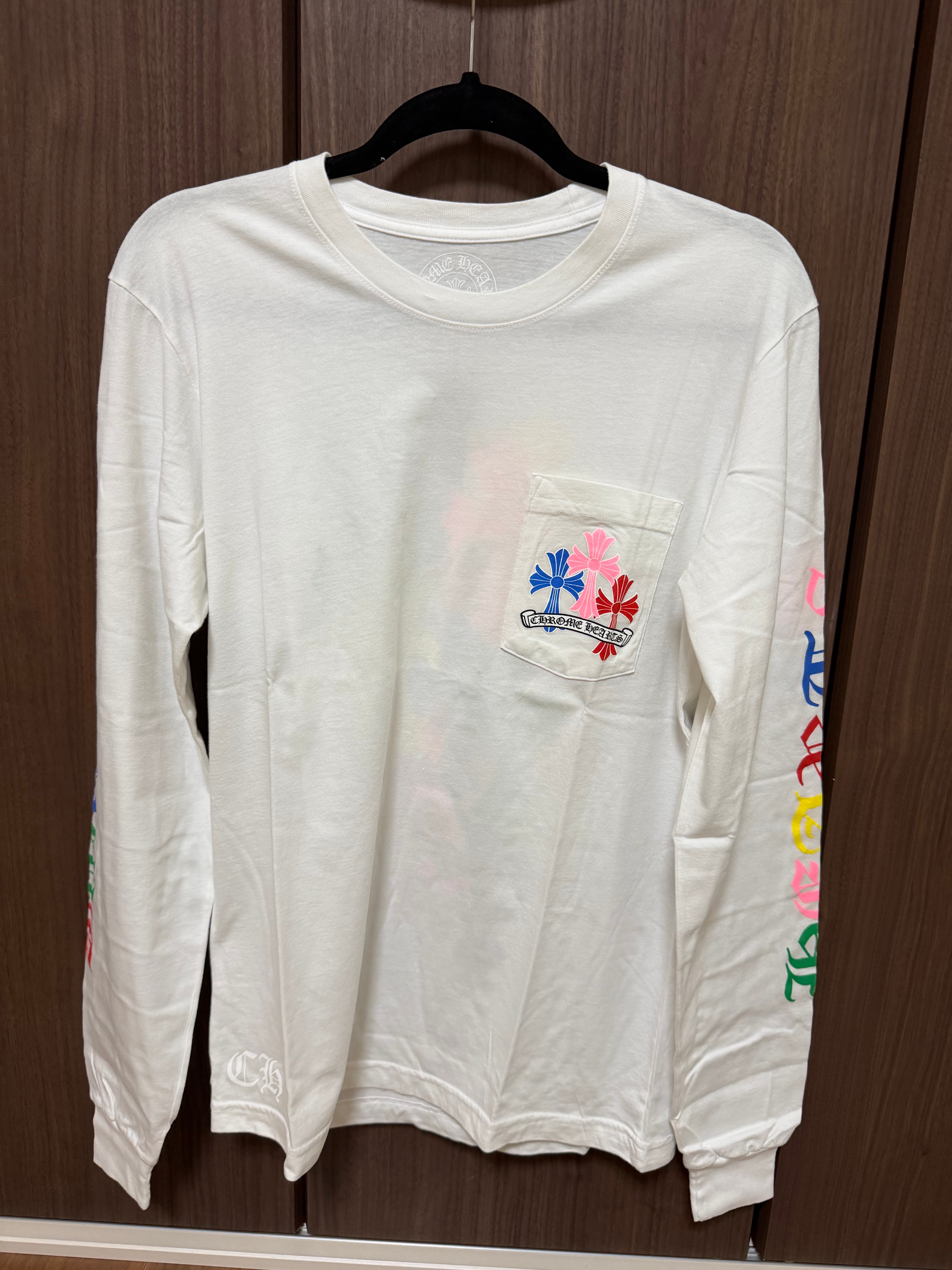 Chrome Hearts Multi Color Cemetery Cross L/S T-Shirt "White"