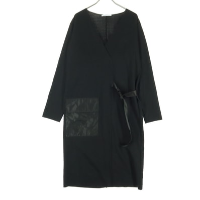 ZARA ザラ 長袖 Vネック ロングワンピース S ブラック