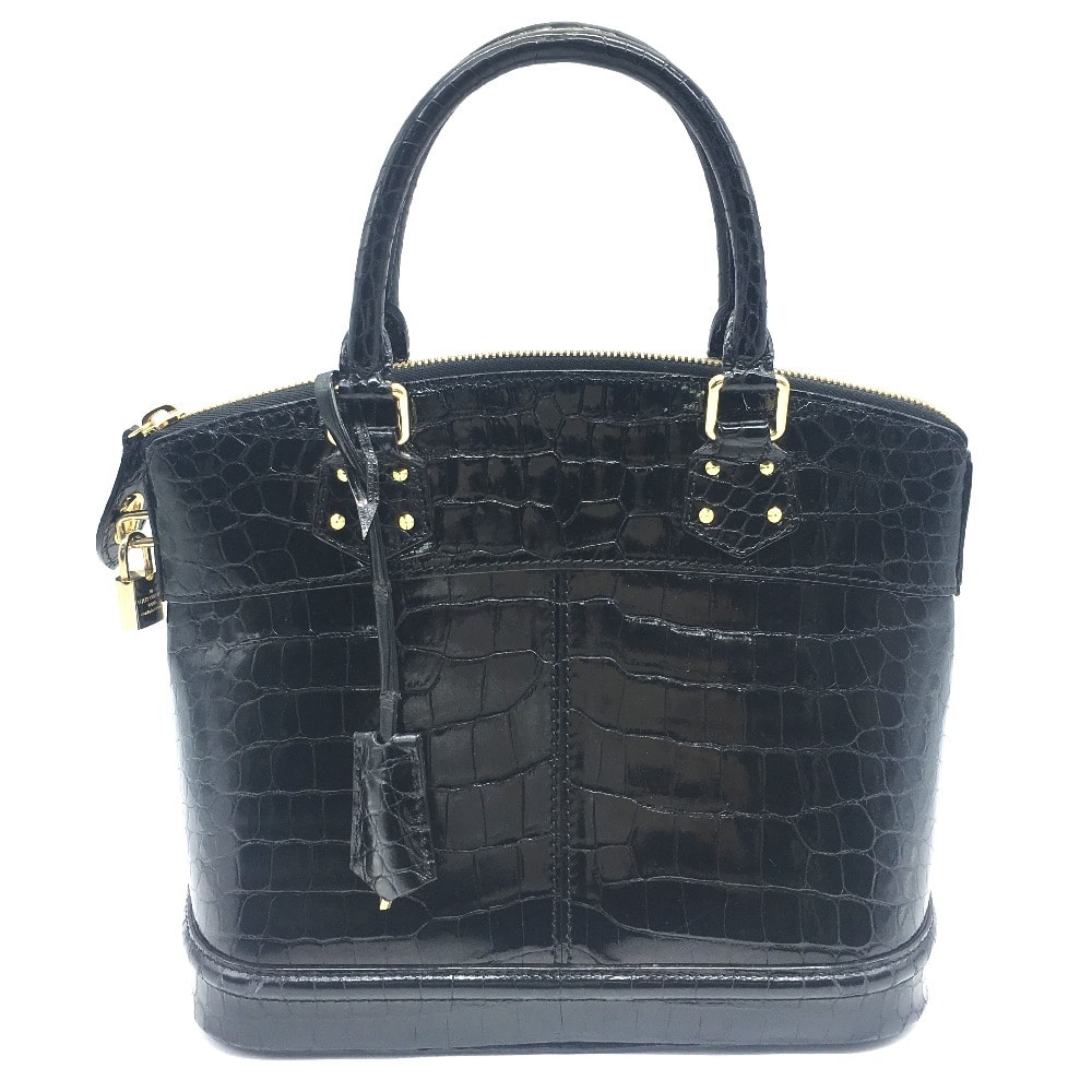 ルイヴィトン LOUIS VUITTON ロックイットPM N91010 エキゾチックレザー ハンドバッグ クロコダイル ノワール ブラック