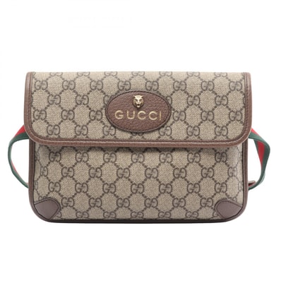 グッチ GUCCI GGスプリーム ネオヴィンテージ シェリーライン ウエストバッグ ボディバッグ バッグ PVCコーティングキャンバス レザー メンズ レディース ベージュ系 / ブラウン系 493930 【中古】