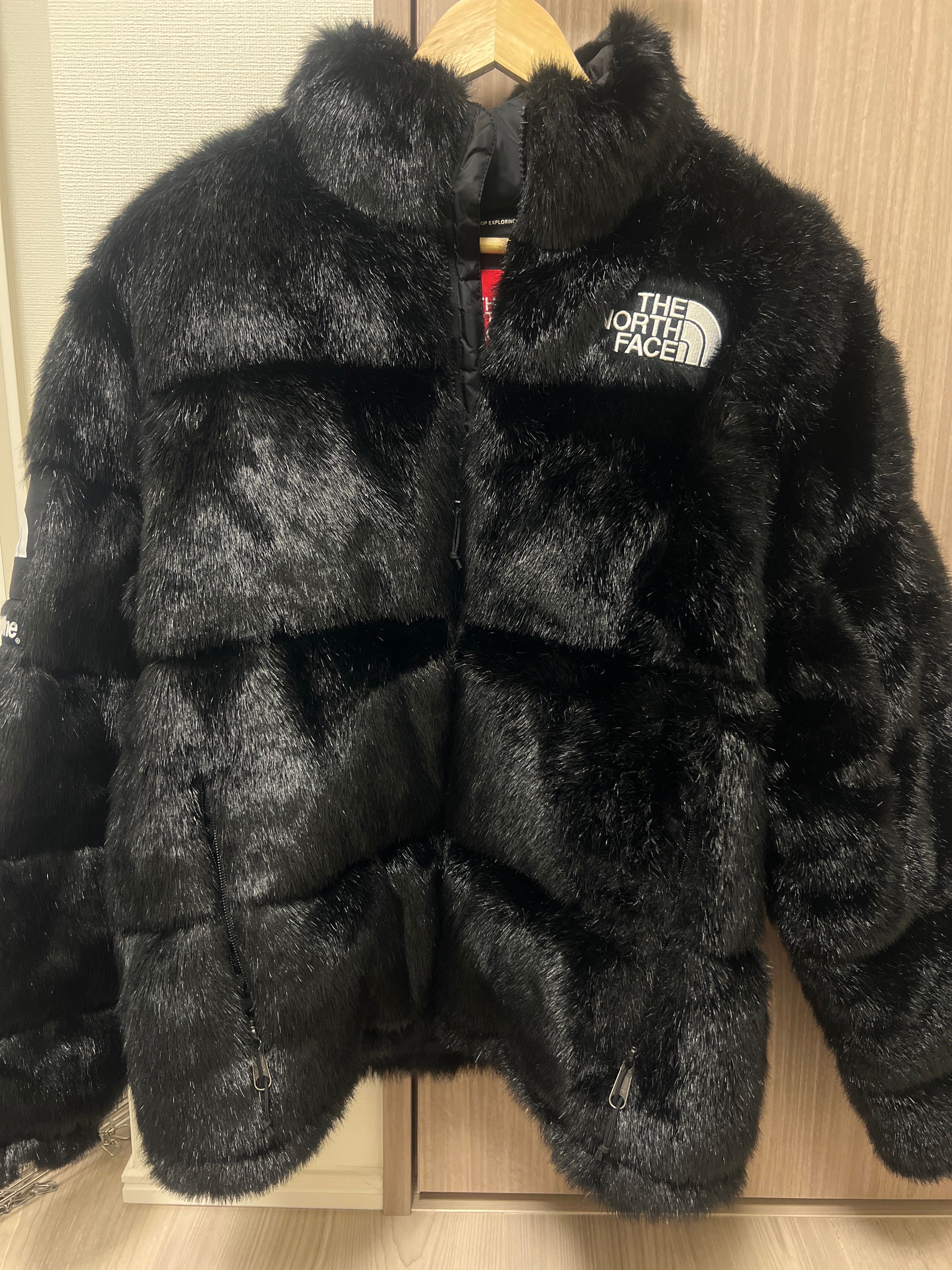 Supreme x The North Face Faux Fur Nuptse Jacket "Black"