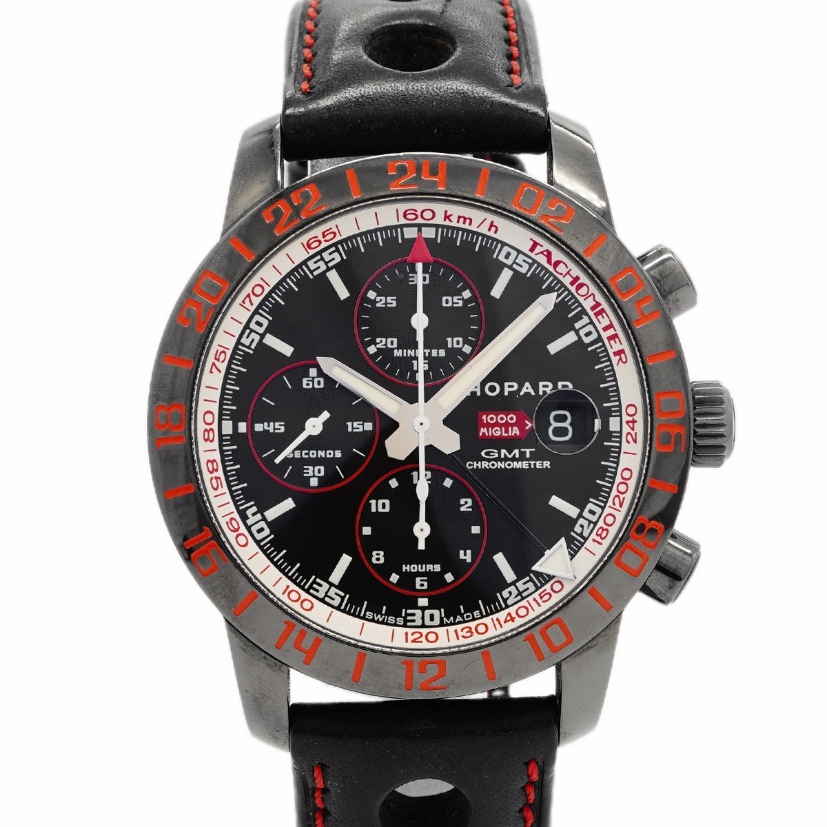 ★最終価格★SALE【6wgb0137】ショパール ミッレミリア GMT スピードブラック2 16/8992 黒文字盤【中古】腕時計 メンズ