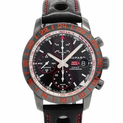 ★最終価格★SALE【6wgb0137】ショパール ミッレミリア GMT スピードブラック2 16/8992 黒文字盤【中古】腕時計 メンズ