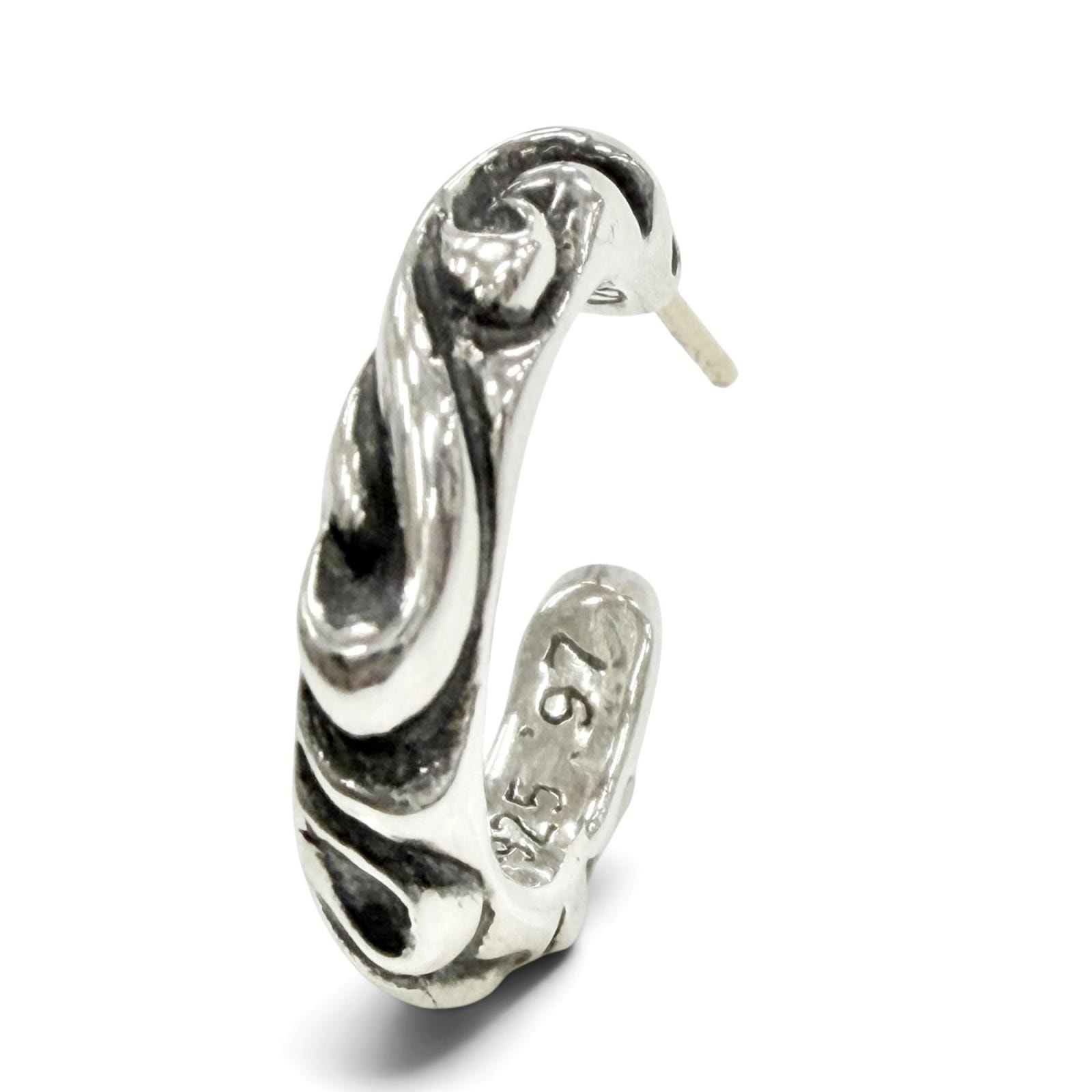 Chrome Hearts Scroll 1 Hoop Earrings "Silver"