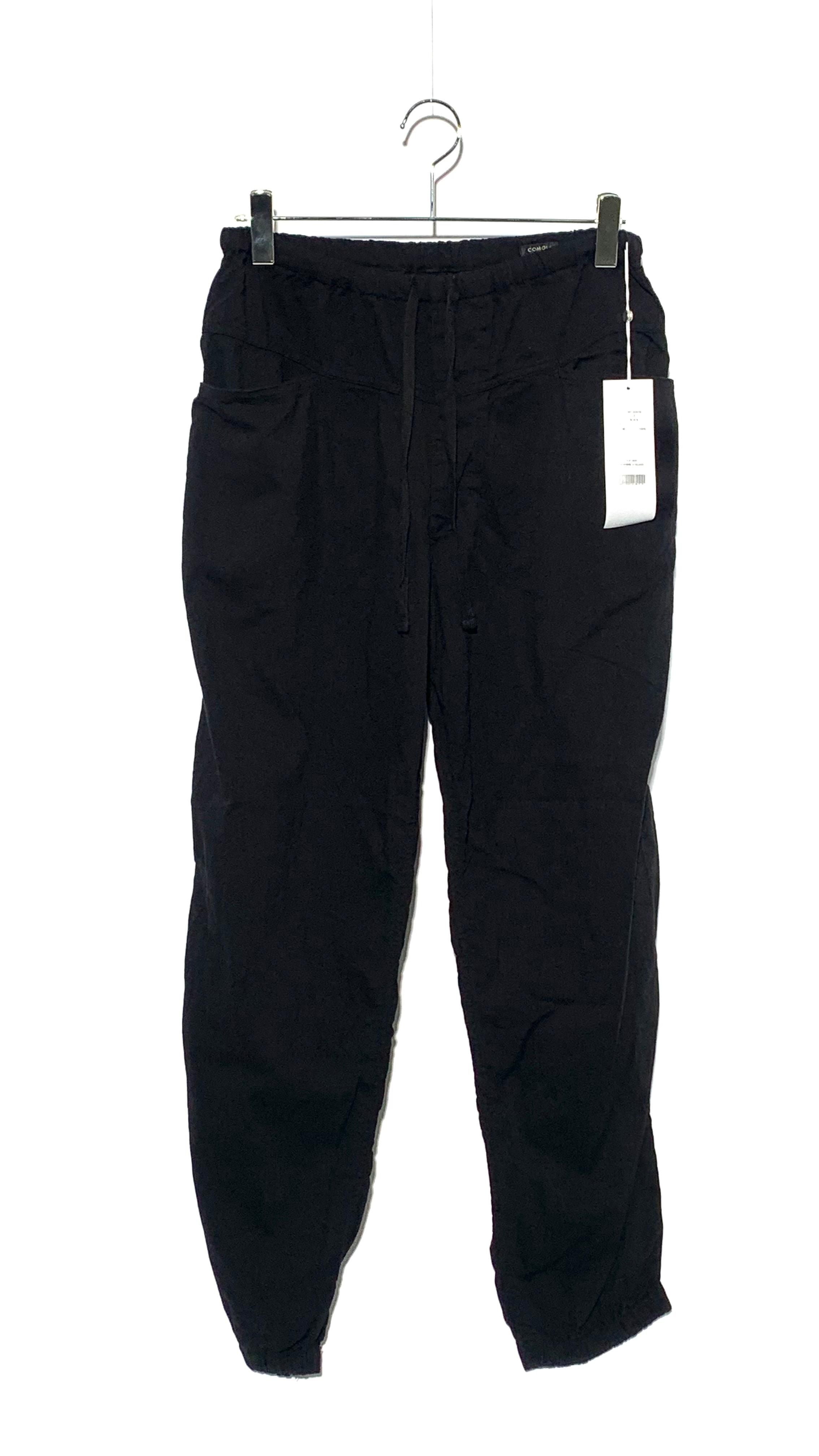 COMOLI Oxford Drawstring Trousers "Black"