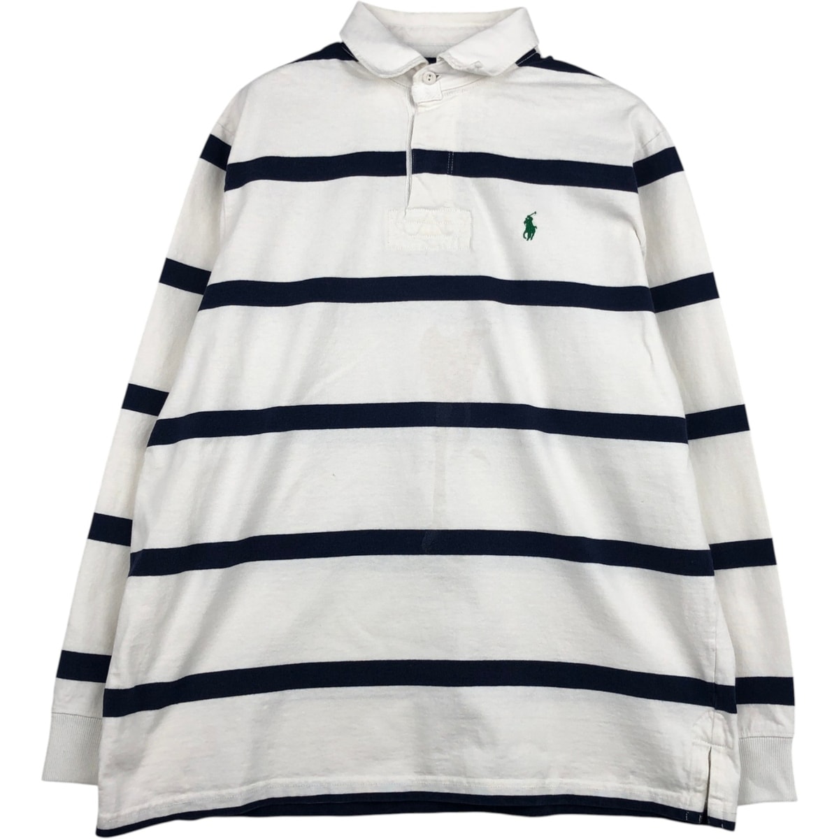 古着 ラルフローレン Ralph Lauren POLO by Ralph Lauren ボーダー柄 長袖 ラガーシャツ メンズL相当/eaa618906