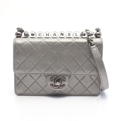 シャネル CHANEL マトラッセ ショルダーバッグ バッグ レザー レディース シルバー系 【中古】