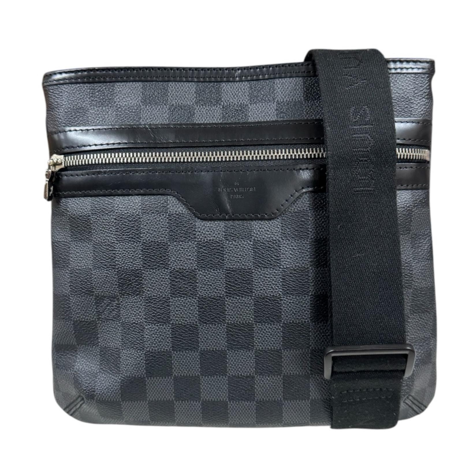 ルイヴィトン トマス ダミエグラフィット ショルダーバッグ ダミエグラフィットキャンバス N58028 ブラック メンズ LOUIS VUITTON 中古