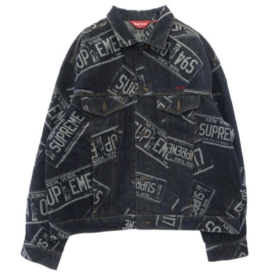 Supreme シュプリーム デニムジャケット 26SS Denim Trucker Jacket License Plate デニムトラッカージャケット ライセンスプレート インディゴ Gジャン インディゴブルー系 L【美品】【中古】