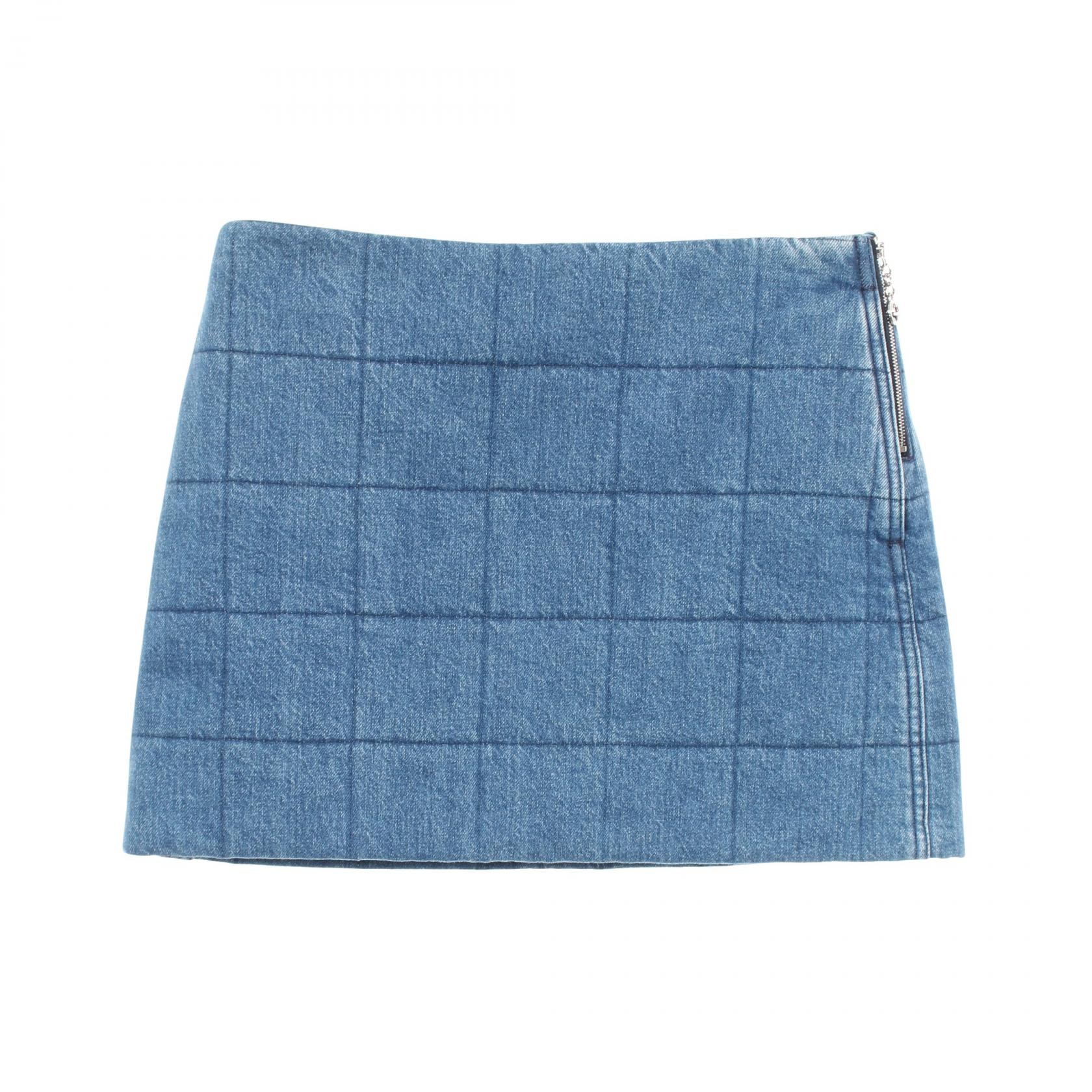 グッチ GUCCI インターロッキングG キルティング ミニ スカート 衣料品 ボトムス コットン レディース ブルー系 766042 【中古】