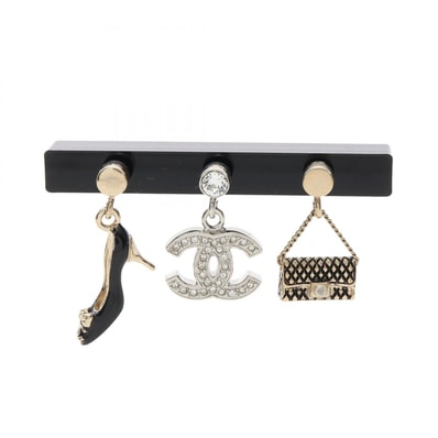 シャネル CHANEL アイコンモチーフ イヤホンジャック ストラップ 3点セット アクセサリー GP / ラインストーン レディース ゴールド系 / ブラック系 / クリア系 A63397 【中古】