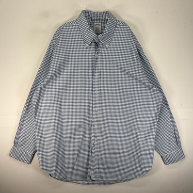 古着 ブルックスブラザーズ Brooks Brothers USA製 長袖シャツ ボタンダウン ギンガムチェック XL ブルー系 チェック メンズ