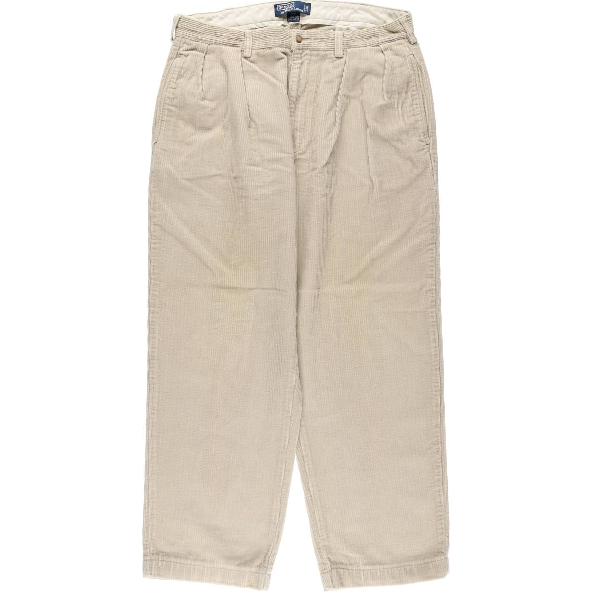 古着 ラルフローレン Ralph Lauren POLO by Ralph Lauren ANDREW PANT ツータック 太畝 コーデュロイパンツ メンズw34相当/eaa627360