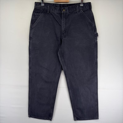 古着 カーハート Carhartt ダック パンツ ペインター ワンポイントロゴ ワーク ジップ ハンマーループ w36 L32 グレー系 メンズ