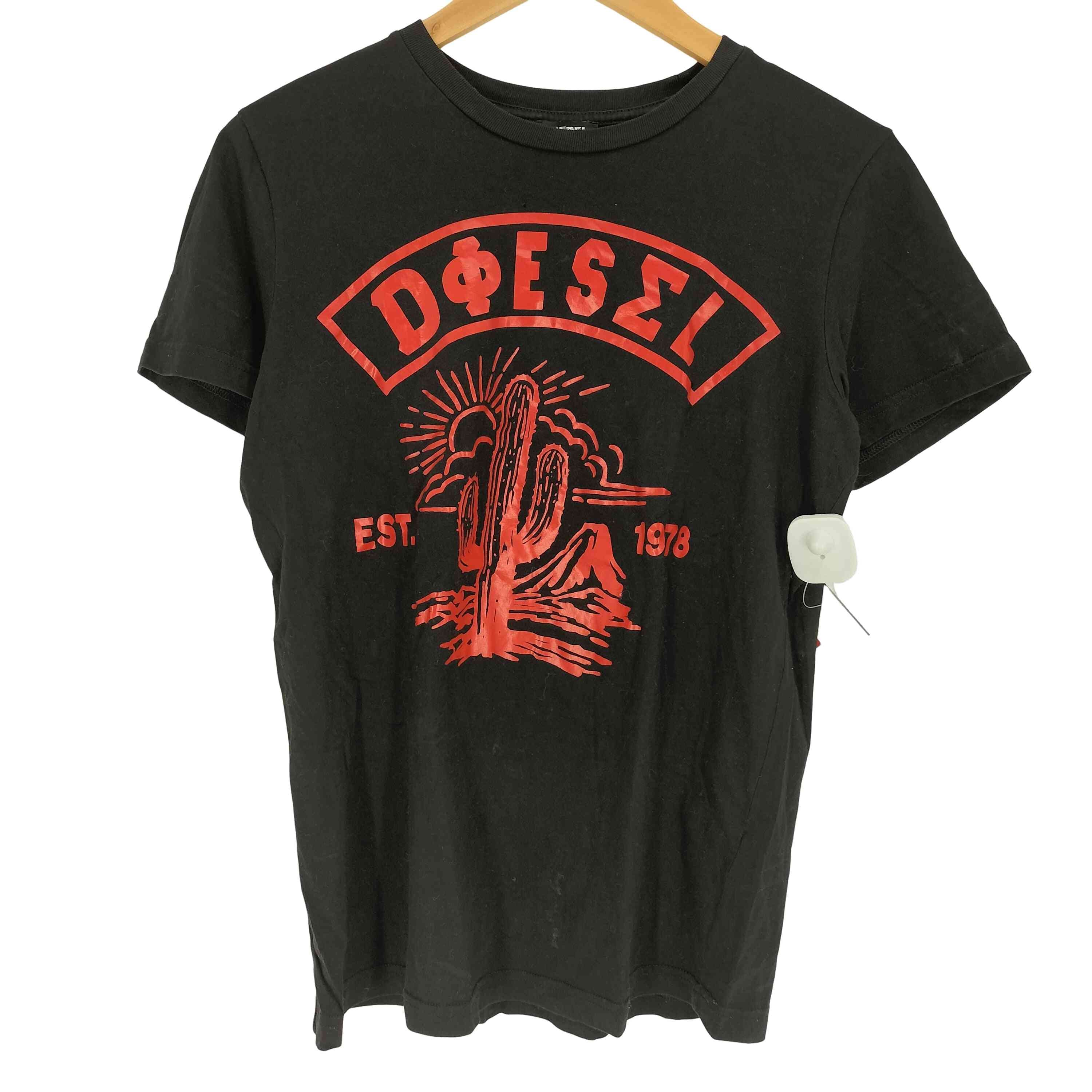 サボテン プリント S/S クルーネックTシャツ【1142765224655】