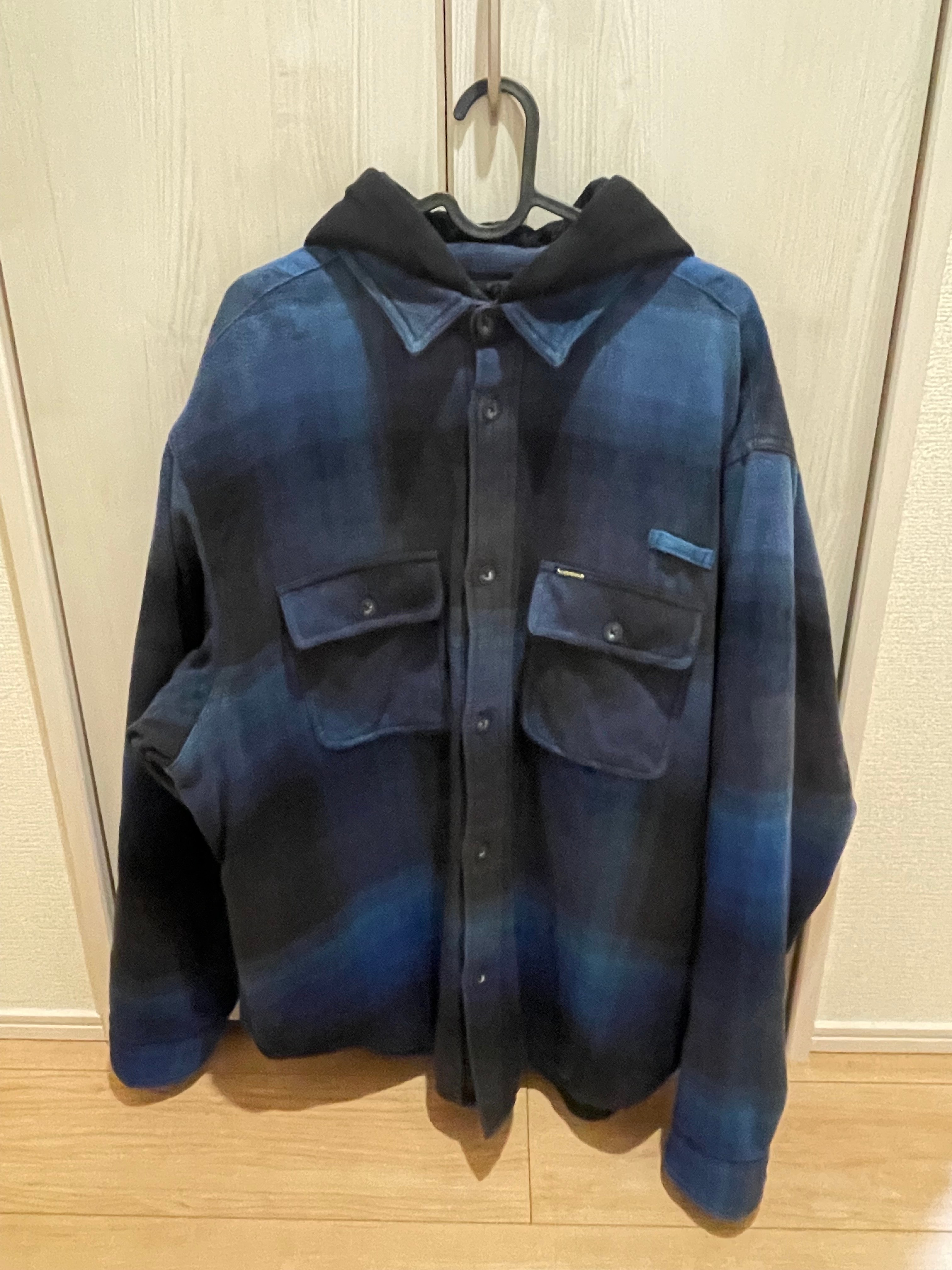 Supreme Quilted Lined Hooded Flannel Shirt "Blue"